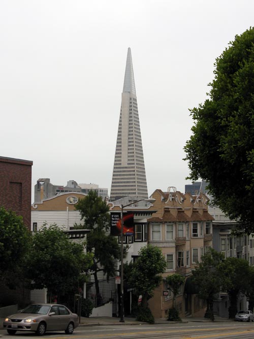 Transamerica Pyramid From California Street and Powell Street, Nob Hill, San Francisco, California