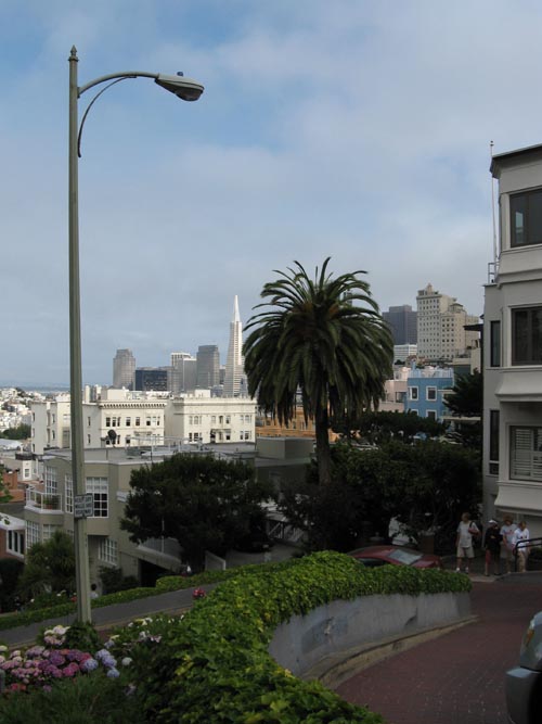 Transamerica Pyramid From Lombard and Hyde Streets, Russian Hill, San Francisco, California