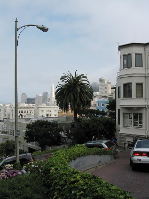 Looking East Down Lombard Street From Hyde Street, Russian Hill, San Francisco, California