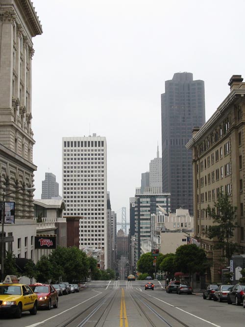 San Francisco-Oakland Bay Bridge Tower From Mason and California Streets, San Francisco, California