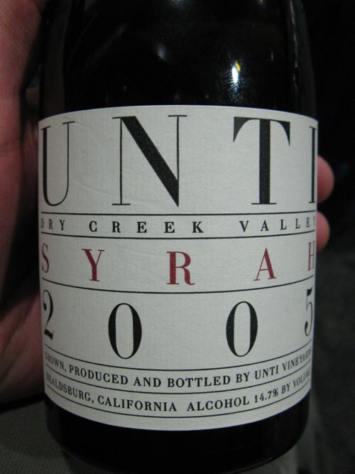 Unti 2005 Syrah Half Bottle, March 17, 2010