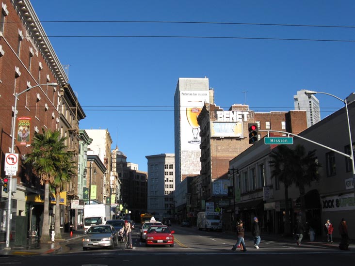 Looking North Up 6th Street From Mission Street, SoMa, San Francisco, California