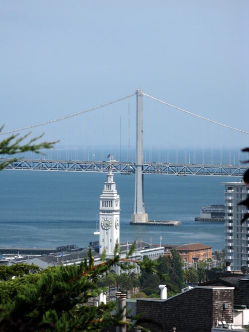 San Francisco-Oakland Bay Bridge, Ferry Building From Pioneer Park, Telegraph Hill, San Francisco, California