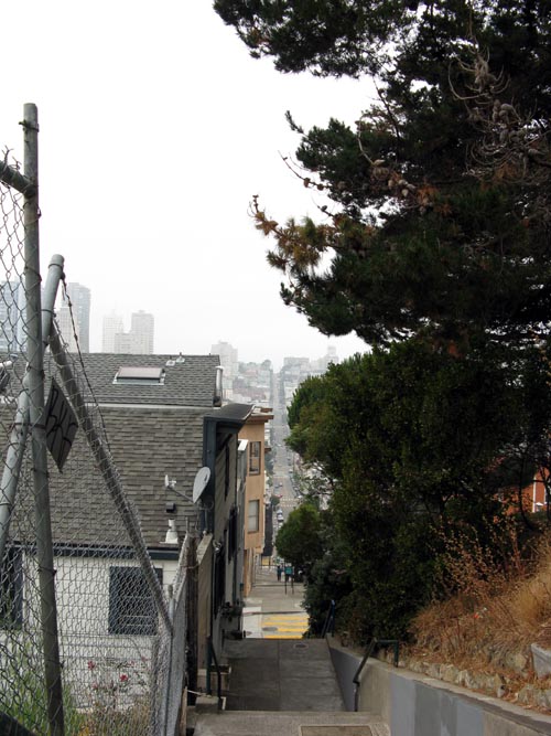 View Down Filbert Street, Telegraph Hill, San Francisco, California