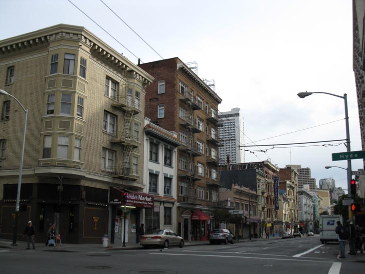 Looking East Down Eddy Street From Hyde Street, Tenderloin, San Francisco, California