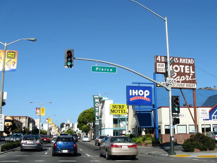 Lombard Street (US 101) and Pierce Street, Looking East, San Francisco, California