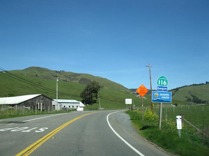 California State Route 116 Near Pacific Coast Highway, Jenner, Sonoma County, California