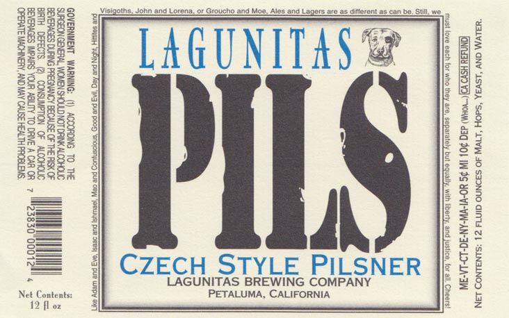 Lagunitas Pils Czech Style Pilsner Label