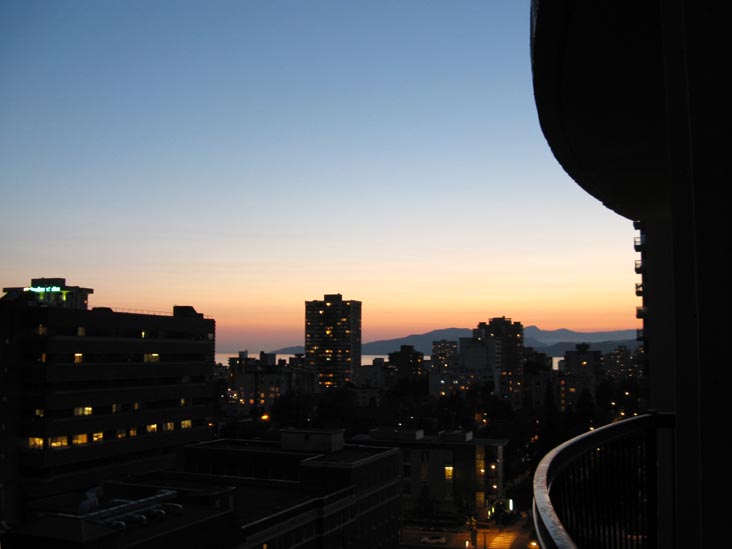 Sunset From Room 1706, Century Plaza Hotel & Spa, 1500 Burrard Street, Vancouver, BC, Canada