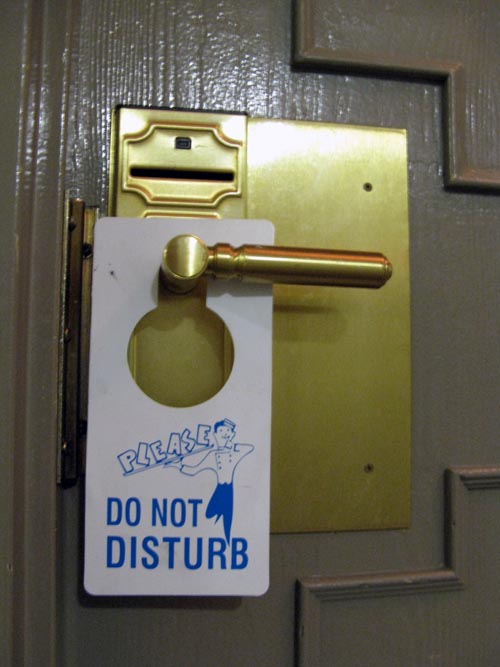 Do Not Disturb Sign, Room 1706, Century Plaza Hotel & Spa, 1500 Burrard Street, Vancouver, BC, Canada