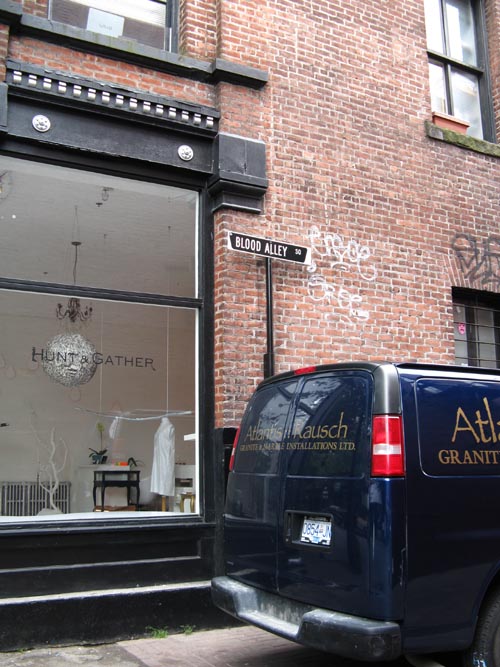 Blood Alley at Carrall Street, Gastown, Downtown Eastside, Vancouver, BC, Canada