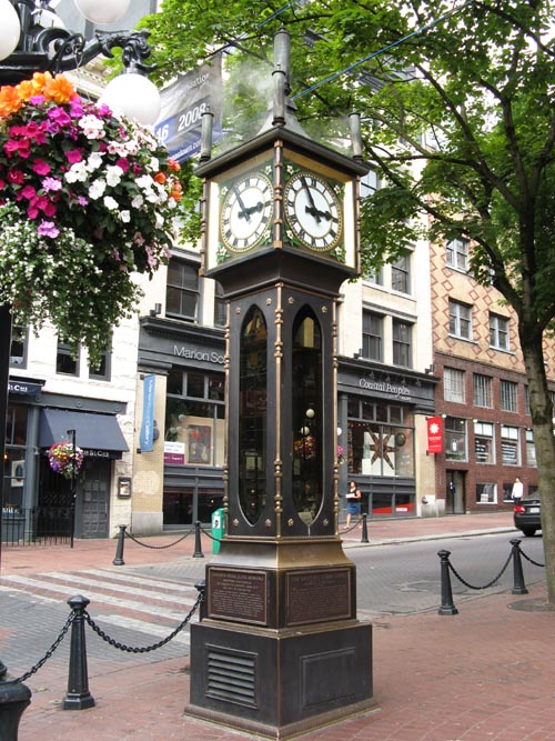 Steam Clock, Water Street and Cambie Street, NW Corner, Gastown, Downtown Eastside, Vancouver, BC, Canada