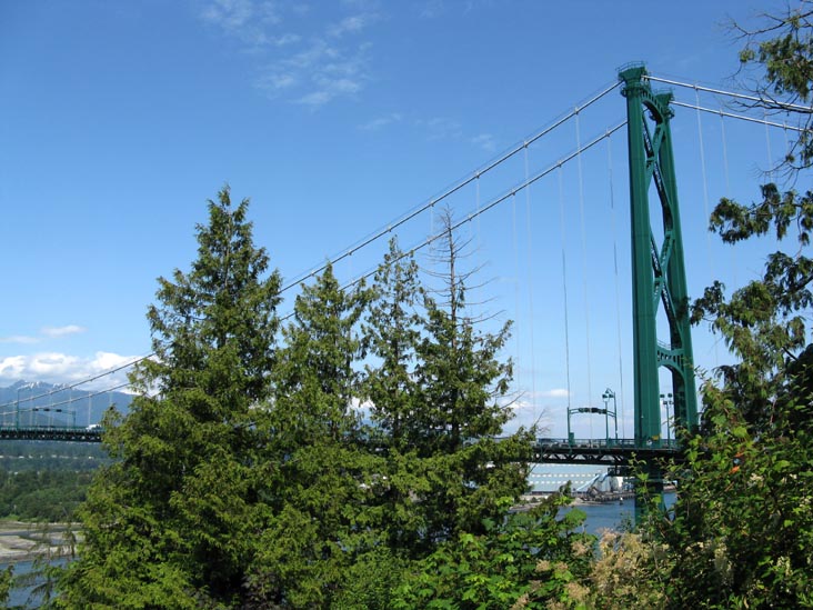 Lions Gate Bridge From Prospect Point Lookout, Stanley Park, Vancouver, BC, Canada