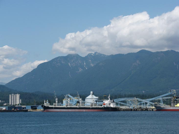Burrard Inlet, Coast Mountains From Seawall Walk, Stanley Park, Vancouver, BC, Canada