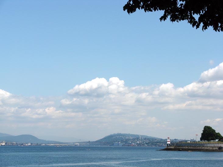 Burrard Inlet, Second Narrows Bridge, Brockton Point From Seawall Walk, Stanley Park, Vancouver, BC, Canada