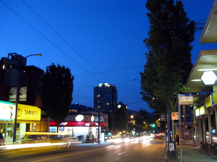 Denman Street Between Haro and Robson Streets, West End, Vancouver, BC, Canada