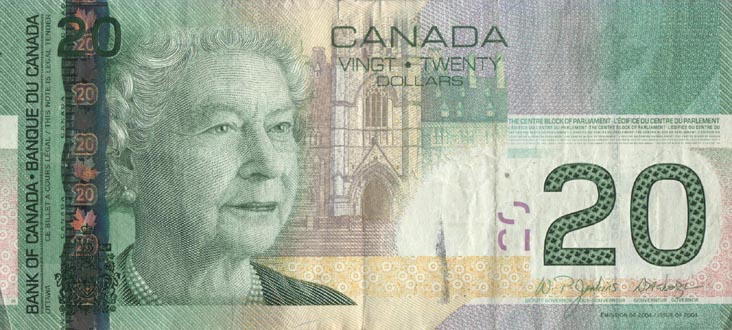 Canadian Twenty Dollar Bill (Front)