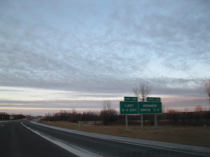 Northbound Interstate 87 Near Lacolle-Champlain Border Crossing, February 12, 2010