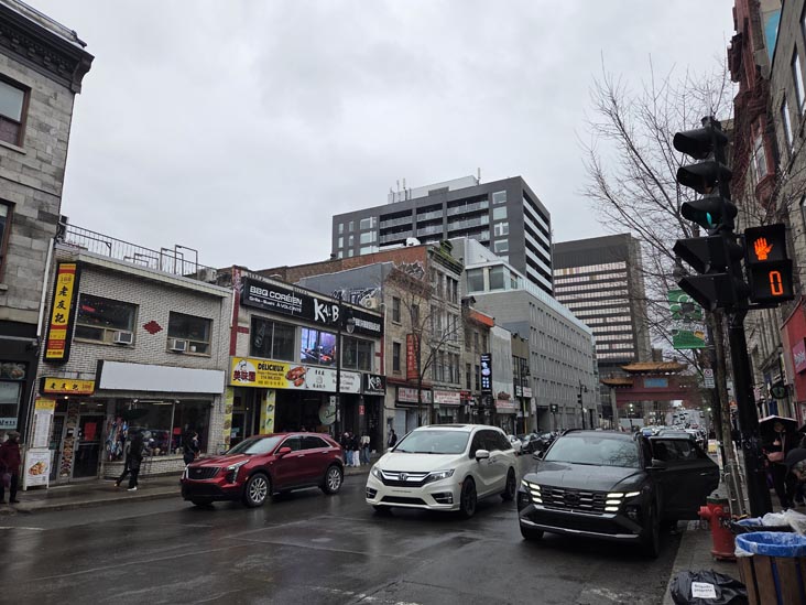 Boulevard Saint-Laurent at Rue De la Gaucheti&egrave;re, Montr&eacute;al, Canada, April 5, 2026