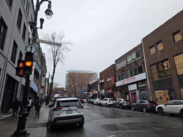 Boulevard Saint-Laurent at Rue De la Gaucheti&egrave;re, Montr&eacute;al, Canada, April 5, 2026
