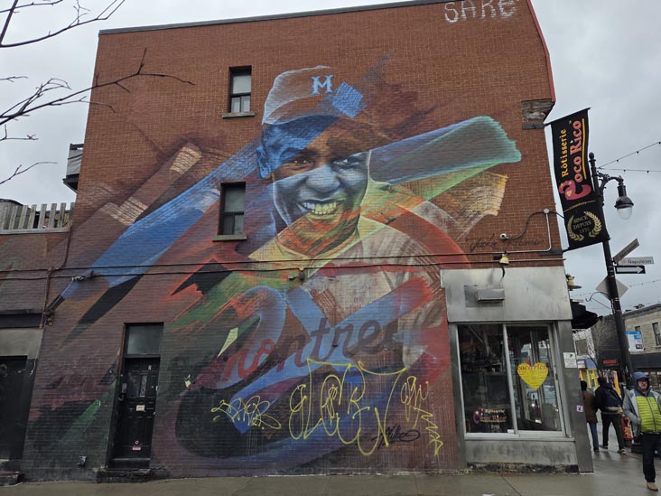 Jackie Robinson Mural, Rue Napoleon at Boulevard Saint-Laurent, Montréal, Canada, April 5, 2006