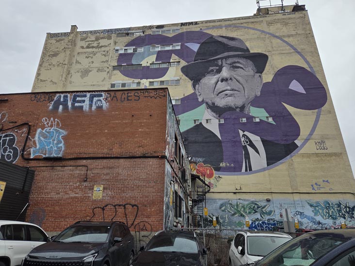 Leonard Cohen Mural, Rue Napoleon at Boulevard Saint-Laurent, Montr&eacute;al, Canada, April 5, 2026
