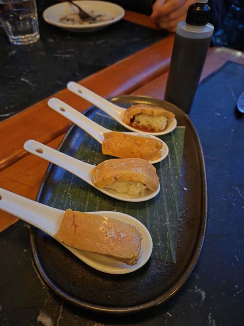 Foie Gras Nigiri, Au Pied de Cochon, Montréal, Canada, April 5, 2026