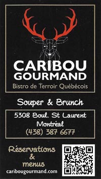 Caribou Gourmand Business Card