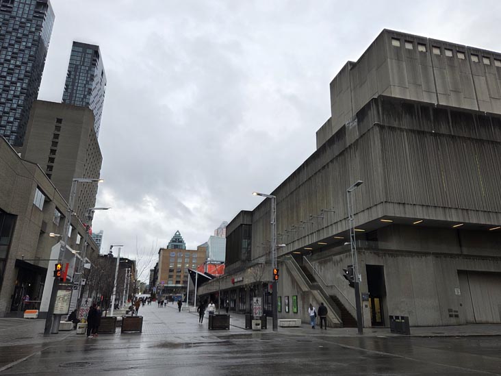 Rue Sainte-Catherine Ouest at Rue Saint-Urbain, Quartier des Spectacles, Montr&eacute;al, Canada, April 5, 2026