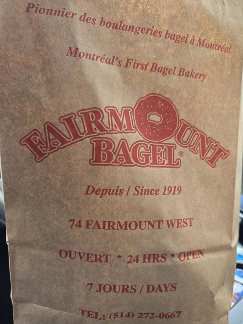 Fairmount Bagel Bag, Montr&eacute;al, Canada, April 4, 2026