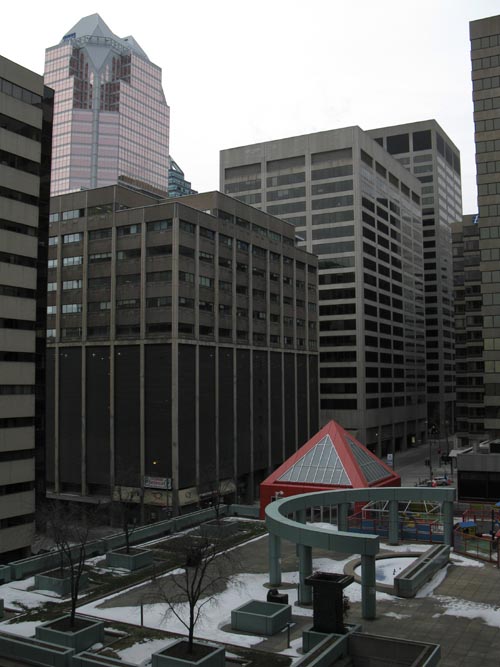 View From Balcony Of Room 512, Delta Montréal, 475, Avenue President Kennedy, Montréal, Québec, Canada