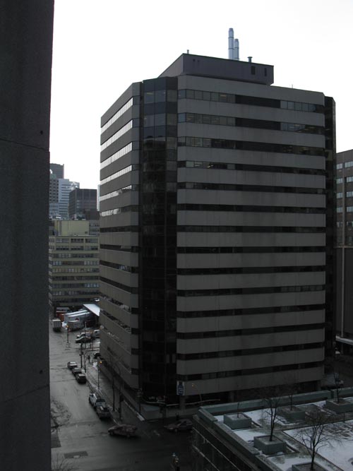 View From Balcony Of Room 818, Delta Montréal, 475, Avenue President Kennedy, Montréal, Québec, Canada