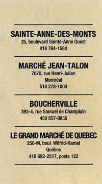 Les D&eacute;lices de la Mer Business Card