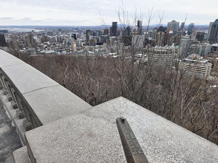 View From Kondiaronk Belvedere, Parc du Mont-Royal/Mount Royal Park, Montr&eacute;al, Canada, April 4, 2026