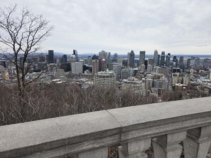 View From Kondiaronk Belvedere, Parc du Mont-Royal/Mount Royal Park, Montr&eacute;al, Canada, April 4, 2026