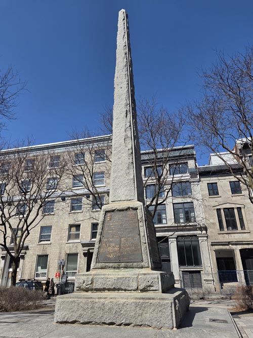 Monument aux Pionniers/Pioneers' Obelisk, Place d'Youville, Montr&eacute;al, Canada, April 8, 2026