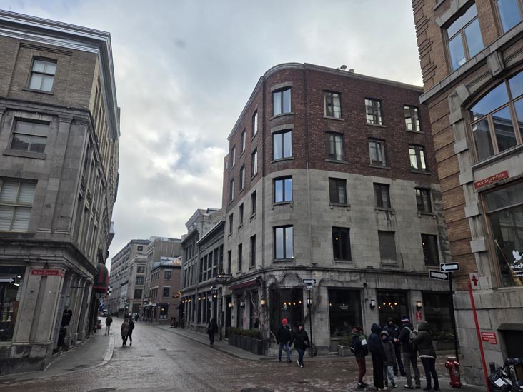 Rue Saint-Paul Est at Rue Saint-Gabriel, Montréal, Canada, April 7, 2026
