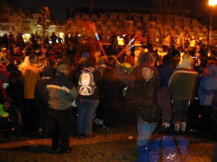 Flutes For Sale, Night Parade, Grande Allée, Carnaval de Québec (Quebec Winter Carnival), Québec City, Canada, February 16, 2008, 8:13 p.m.