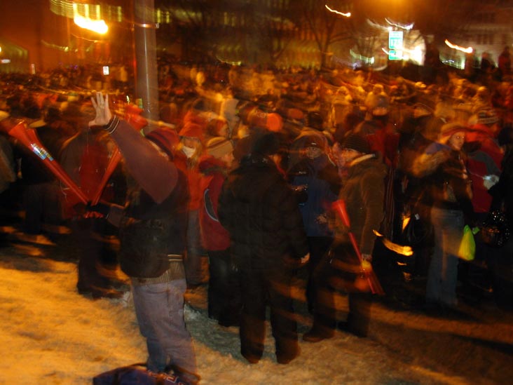 Flutes For Sale, Night Parade, Grande Allée, Carnaval de Québec (Quebec Winter Carnival), Québec City, Canada, February 16, 2008, 8:13 p.m.