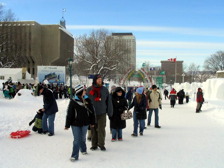 Snow Sculptures, Place Desjardins, Carnaval de Québec (Quebec Winter Carnival), Québec City, Canada