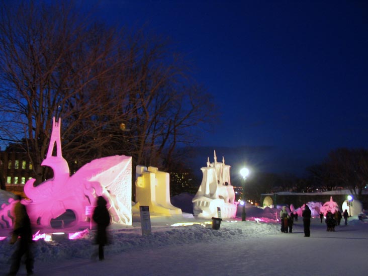 Snow Sculptures, Place Desjardins, Carnaval de Québec (Quebec Winter Carnival), Québec City, Canada