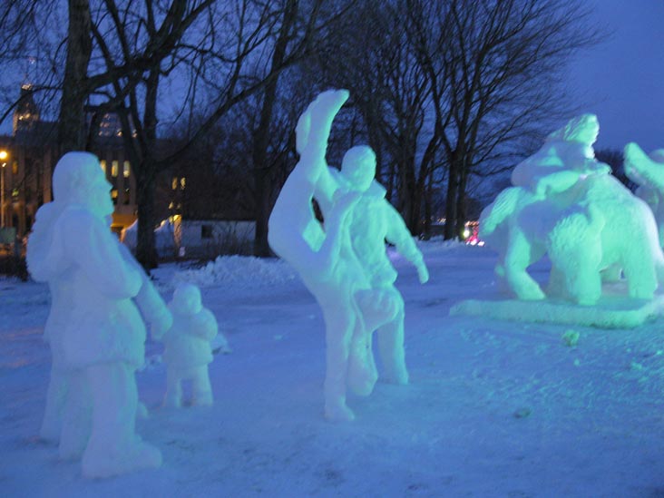 TELUS International Snow Sculpture Event, Place Desjardins, Plains of Abraham, 2010 Carnaval de Québec (Quebec Winter Carnival), Québec City, Canada, February 13, 2010