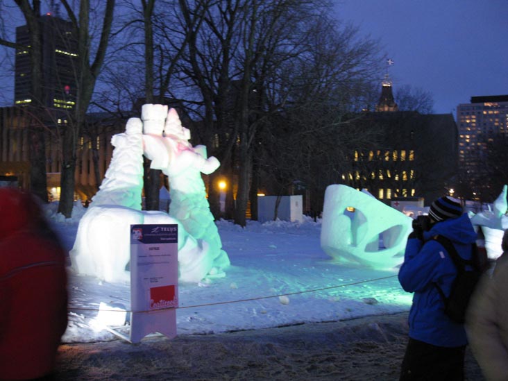 TELUS International Snow Sculpture Event, Place Desjardins, Plains of Abraham, 2010 Carnaval de Québec (Quebec Winter Carnival), Québec City, Canada, February 13, 2010