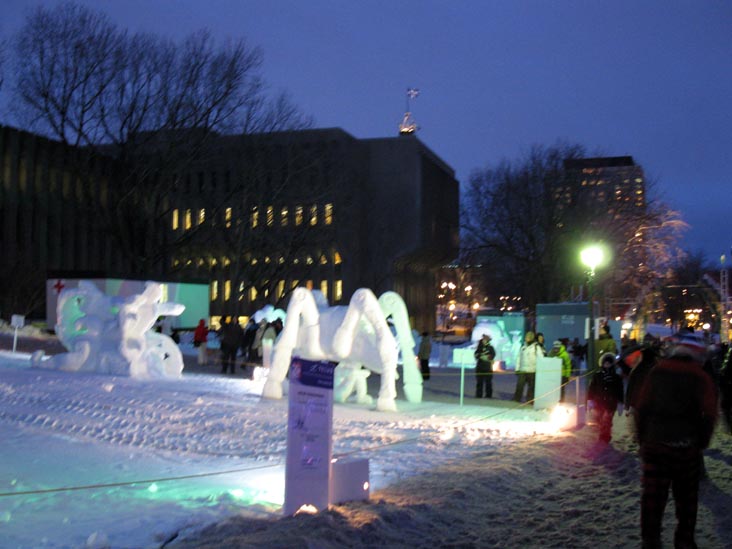 TELUS International Snow Sculpture Event, Place Desjardins, Plains of Abraham, 2010 Carnaval de Québec (Quebec Winter Carnival), Québec City, Canada, February 13, 2010