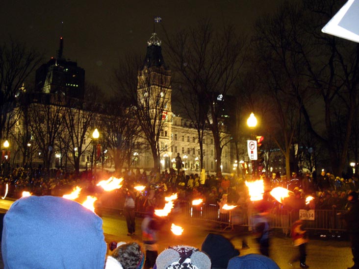 Parliament Building (Hôtel du Parlement) During 2010 Carnaval de Québec Night Parade, Grande Allée, Québec City, Canada, February 13, 2010
