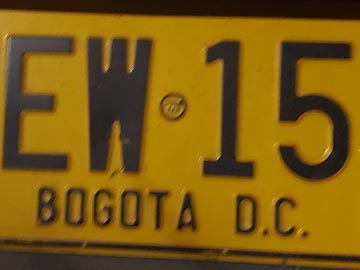 Colombia License Plate, Bogotá, Colombia, July 18, 2022