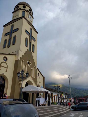 Iglesia Nuestra Señora del Carmen/Church of Our Lady of Carmen, Plaza de Bolívar, Salento, Colombia, July 16, 2022