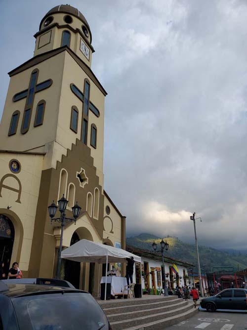 Iglesia Nuestra Señora del Carmen/Church of Our Lady of Carmen, Plaza de Bolívar, Salento, Colombia, July 16, 2022