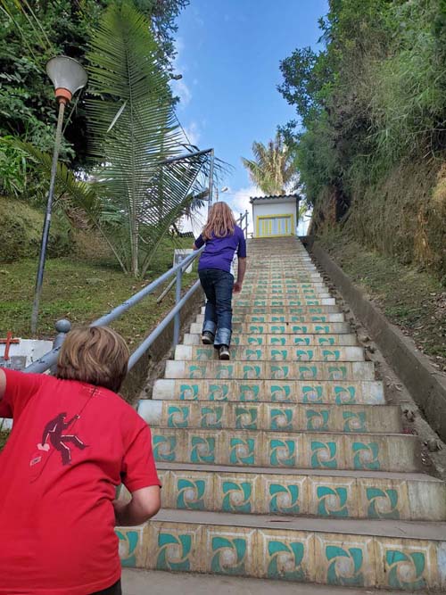 Steps Leading Up To Mirador Alto de la Cruz, Salento, Colombia, July 15, 2022