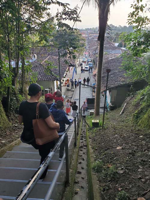 Steps Leading Down From Mirador Alto de la Cruz, Salento, Colombia, July 15, 2022